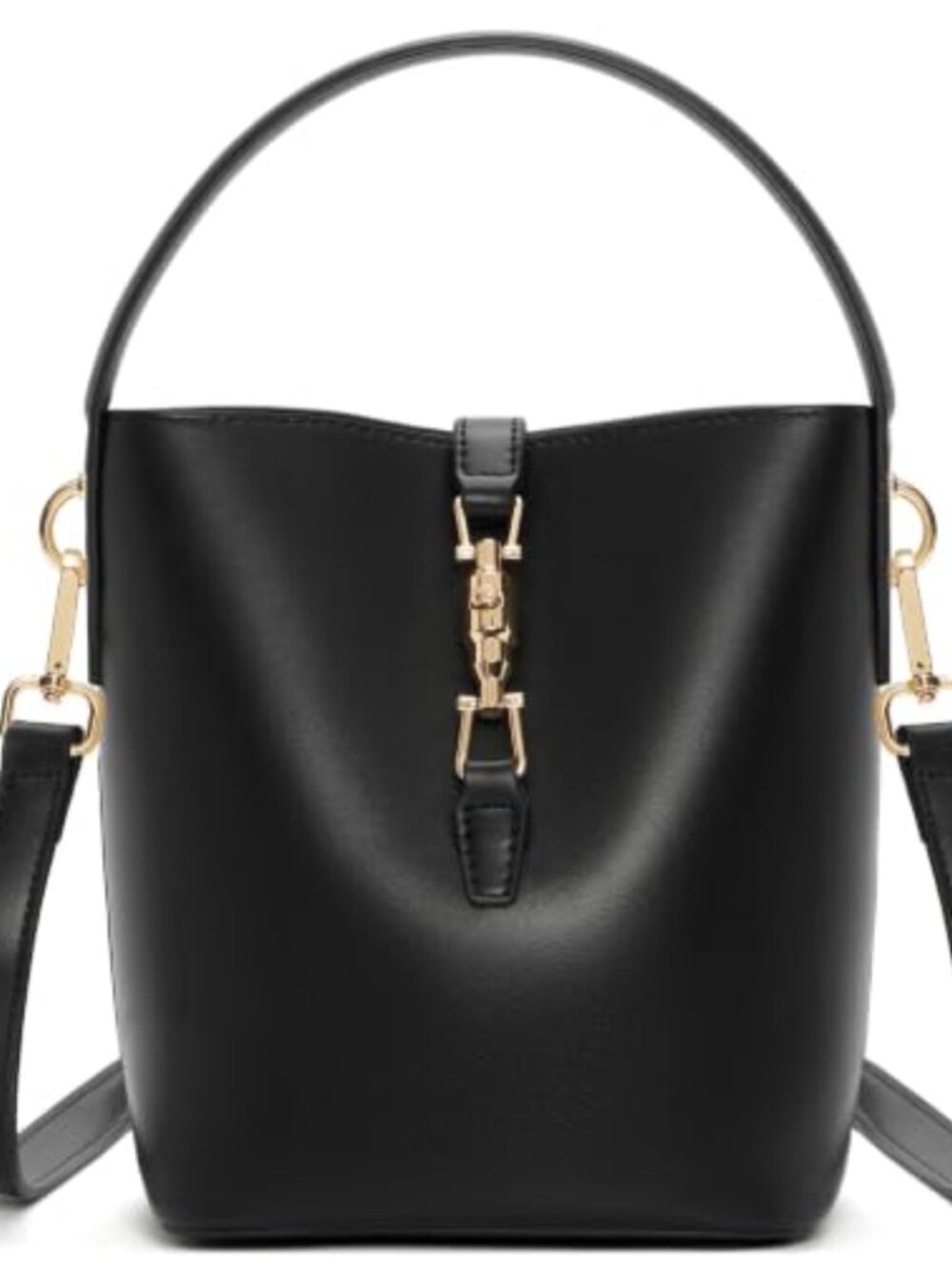 Leather Bucket Purse Crossbody Shoulder Bag Adjustable Strap